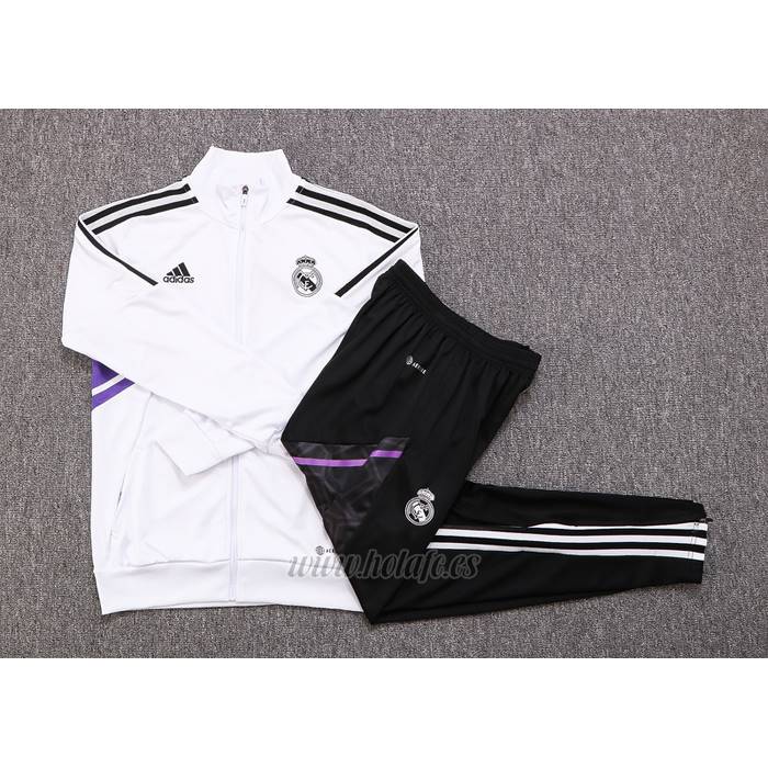 Chandal de Chaqueta del Real Madrid Nino 2022-2023 Blanco y Purpura